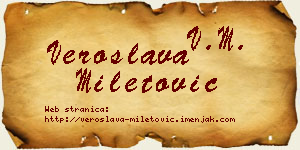 Veroslava Miletović vizit kartica